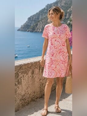 Jude Connally Paisley Print Ella T-Shirt Dress size M